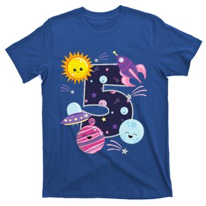 Outer Space 5 Year Old 5th Birthday Party Space Theme T-Shirt