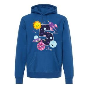 Outer Space 5 Year Old 5th Birthday Party Space Theme Premium Hoodie