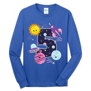 Outer Space 5 Year Old 5th Birthday Party Space Theme Tall Long Sleeve T-Shirt