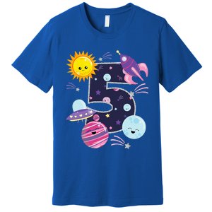 Outer Space 5 Year Old 5th Birthday Party Space Theme Premium T-Shirt