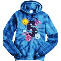 Outer Space 5 Year Old 5th Birthday Party Space Theme Tie Dye Hoodie