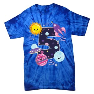 Outer Space 5 Year Old 5th Birthday Party Space Theme Tie-Dye T-Shirt