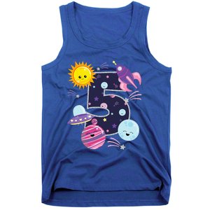 Outer Space 5 Year Old 5th Birthday Party Space Theme Tank Top