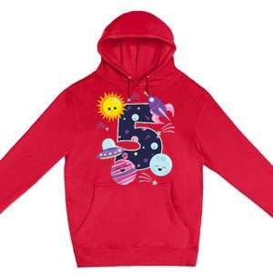 Outer Space 5 Year Old 5th Birthday Party Space Theme Premium Pullover Hoodie