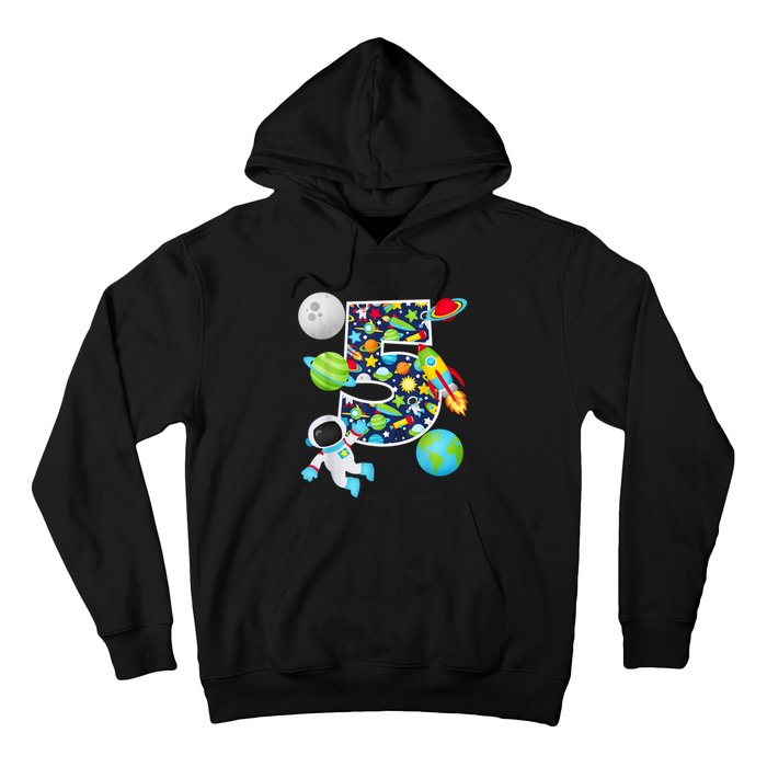 Outer Space 5 Year Old 5th Birthday Party Solar System Hoodie