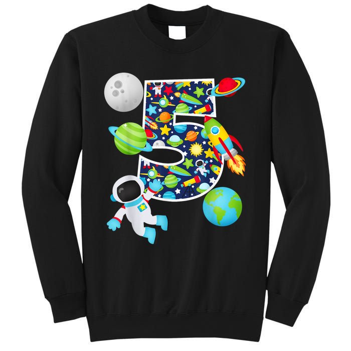 Outer Space 5 Year Old 5th Birthday Party Solar System Sweatshirt