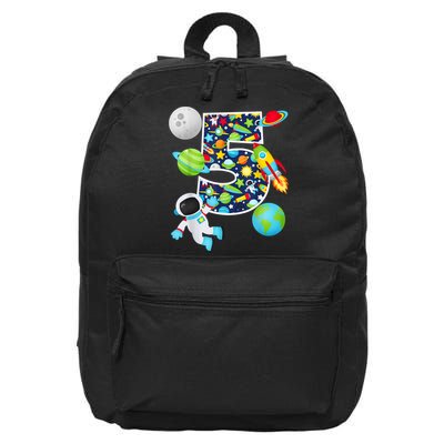 Outer Space 5 Year Old 5th Birthday Party Solar System 16 in Basic Backpack
