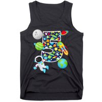 Outer Space 5 Year Old 5th Birthday Party Solar System Tank Top