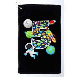 Outer Space 5 Year Old 5th Birthday Party Solar System Platinum Collection Golf Towel