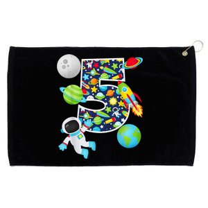 Outer Space 5 Year Old 5th Birthday Party Solar System Grommeted Golf Towel