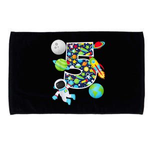 Outer Space 5 Year Old 5th Birthday Party Solar System Microfiber Hand Towel