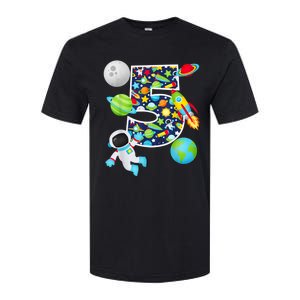 Outer Space 5 Year Old 5th Birthday Party Solar System Softstyle CVC T-Shirt