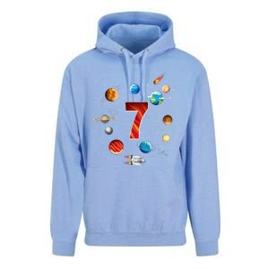 Outer Space 7 Years Old 7th Birthday Planets Astronaut Unisex Surf Hoodie