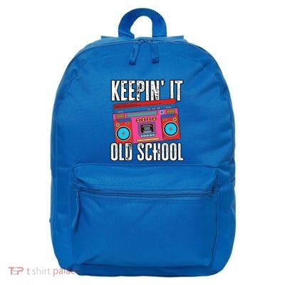 Old School 80s 90s Retro Boombox Music Keepin It Old School 16 in Basic Backpack