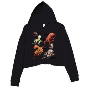 Octopus Sea Animals Species Crop Fleece Hoodie