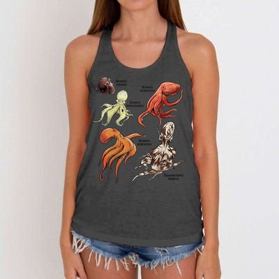 Octopus Sea Animals Species Women's Knotted Racerback Tank