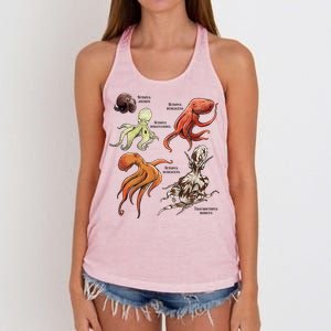 Octopus Sea Animals Species Women's Knotted Racerback Tank