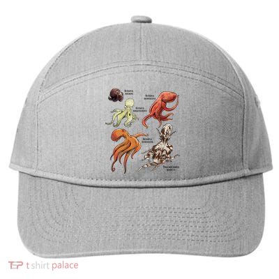 Octopus Sea Animals Species 7-Panel Snapback Hat
