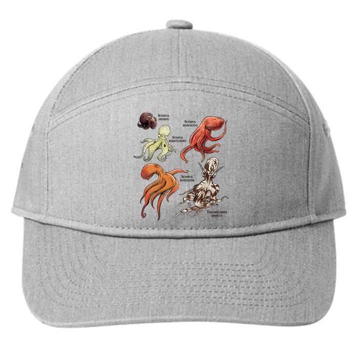 Octopus Sea Animals Species 7-Panel Snapback Hat
