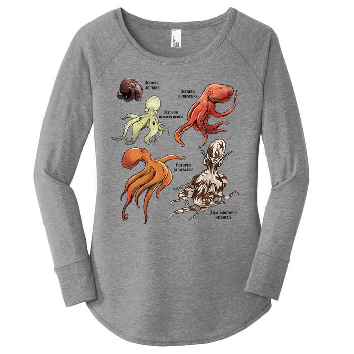 Octopus Sea Animals Species Women's Perfect Tri Tunic Long Sleeve Shirt