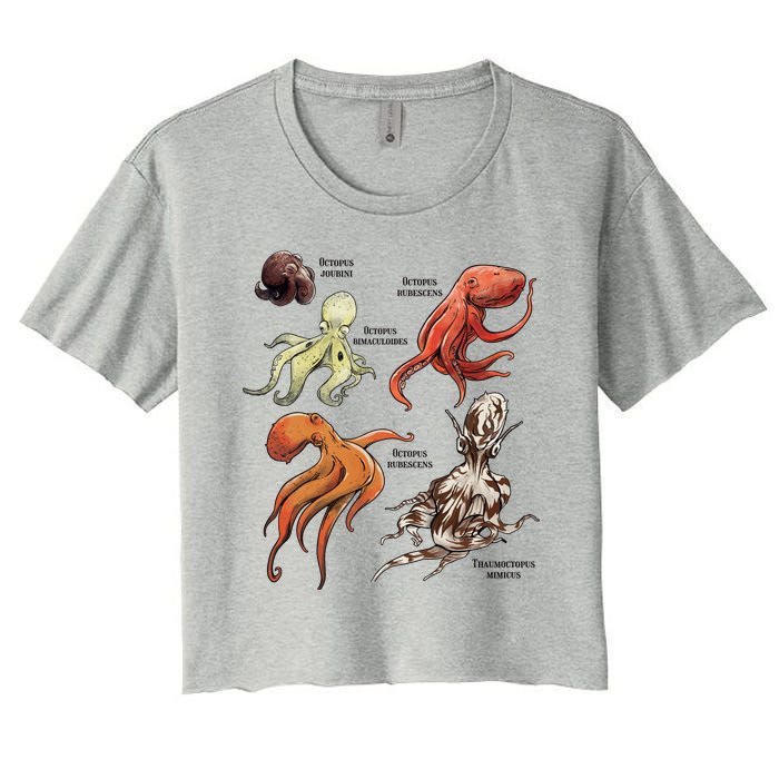 Octopus Sea Animals Species Women's Crop Top Tee