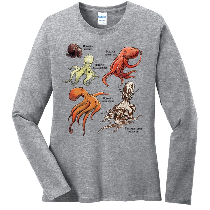 Octopus Sea Animals Species Ladies Long Sleeve Shirt