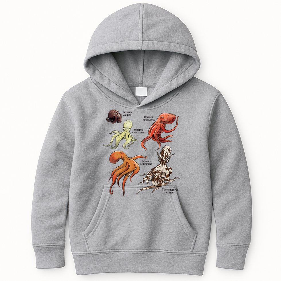 Octopus Sea Animals Species Kids Hoodie
