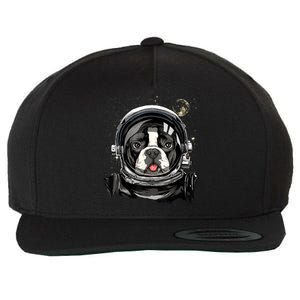 Outer Space Astronaut French Bulldog Frenchie Dog Astronomy Wool Snapback Cap