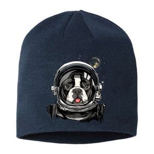 Outer Space Astronaut French Bulldog Frenchie Dog Astronomy Sustainable Beanie