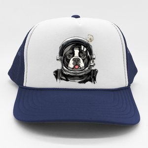 Outer Space Astronaut French Bulldog Frenchie Dog Astronomy Trucker Hat