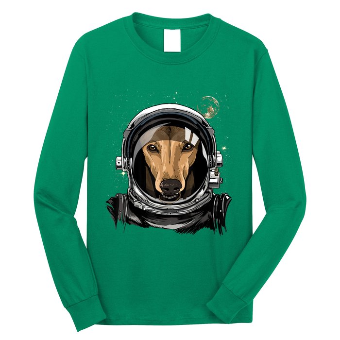 Outer Space Astronaut Italian Greyhound Dog Lover Astronomy Long Sleeve Shirt