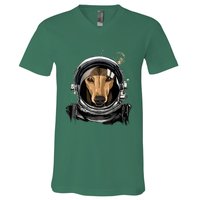 Outer Space Astronaut Italian Greyhound Dog Lover Astronomy V-Neck T-Shirt