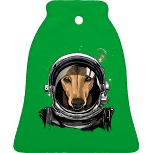 Outer Space Astronaut Italian Greyhound Dog Lover Astronomy Ceramic Bell Ornament