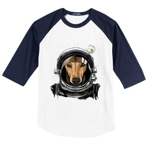 Outer Space Astronaut Italian Greyhound Dog Lover Astronomy Baseball Sleeve Shirt