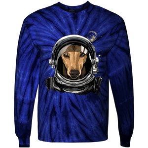 Outer Space Astronaut Italian Greyhound Dog Lover Astronomy Tie-Dye Long Sleeve Shirt