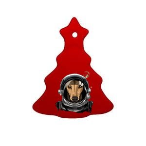 Outer Space Astronaut Italian Greyhound Dog Lover Astronomy Ceramic Tree Ornament