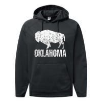 Oklahoma S.T.A.Te. And American Buffalo Bison Performance Fleece Hoodie