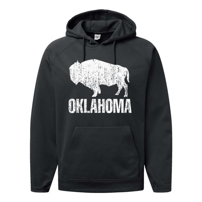 Oklahoma S.T.A.Te. And American Buffalo Bison Performance Fleece Hoodie