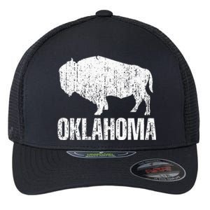 Oklahoma S.T.A.Te. And American Buffalo Bison Flexfit Unipanel Trucker Cap