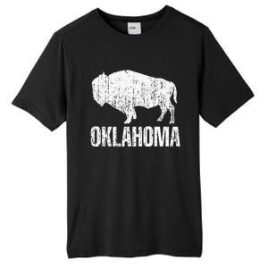 Oklahoma S.T.A.Te. And American Buffalo Bison Tall Fusion ChromaSoft Performance T-Shirt