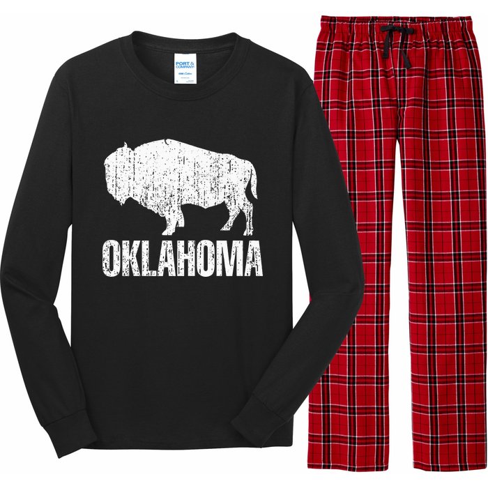 Oklahoma S.T.A.Te. And American Buffalo Bison Long Sleeve Pajama Set