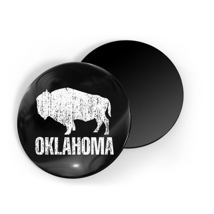 Oklahoma S.T.A.Te. And American Buffalo Bison Magnet