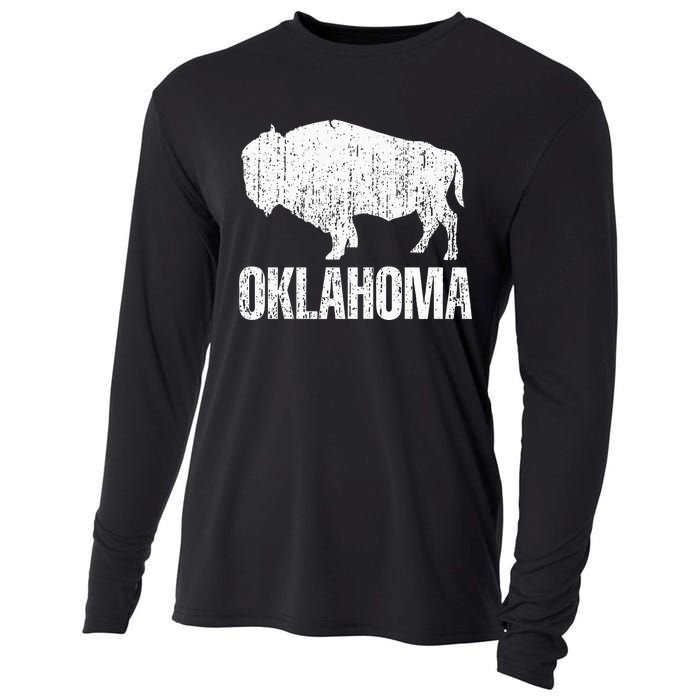 Oklahoma S.T.A.Te. And American Buffalo Bison Cooling Performance Long Sleeve Crew