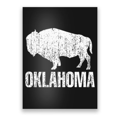 Oklahoma S.T.A.Te. And American Buffalo Bison Poster