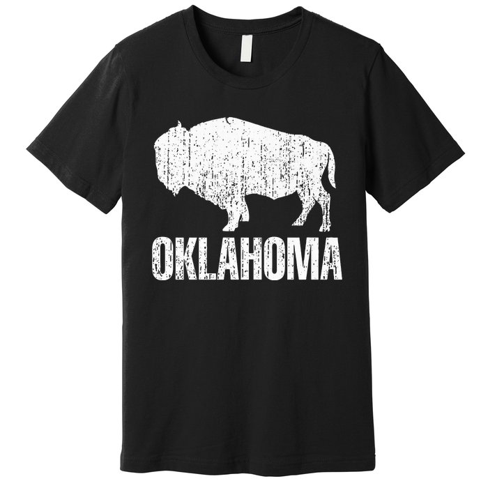 Oklahoma S.T.A.Te. And American Buffalo Bison Premium T-Shirt