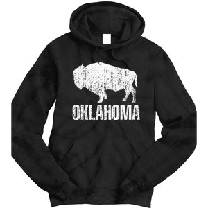 Oklahoma S.T.A.Te. And American Buffalo Bison Tie Dye Hoodie