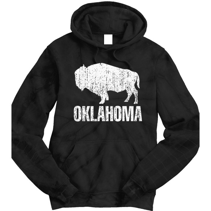 Oklahoma S.T.A.Te. And American Buffalo Bison Tie Dye Hoodie