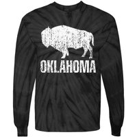 Oklahoma S.T.A.Te. And American Buffalo Bison Tie-Dye Long Sleeve Shirt