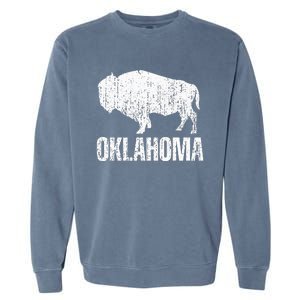 Oklahoma S.T.A.Te. And American Buffalo Bison Garment-Dyed Sweatshirt