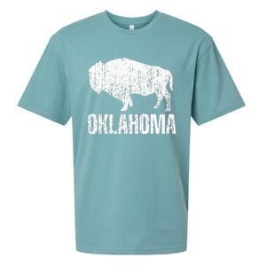 Oklahoma S.T.A.Te. And American Buffalo Bison Sueded Cloud Jersey T-Shirt